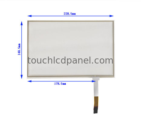 217 x 136,2 mm 10,1 inch weerstand aanraakscherm met FPC-verbinding Reactietijd van 10 ms
