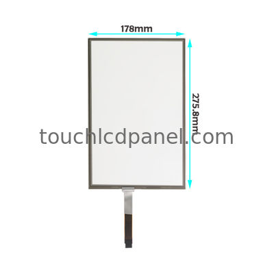 12.1'' breedbeeld 1280 x 800 5 draadresistief touchpaneel met 275,8 x 178 x 2,1 mm contourdimensie